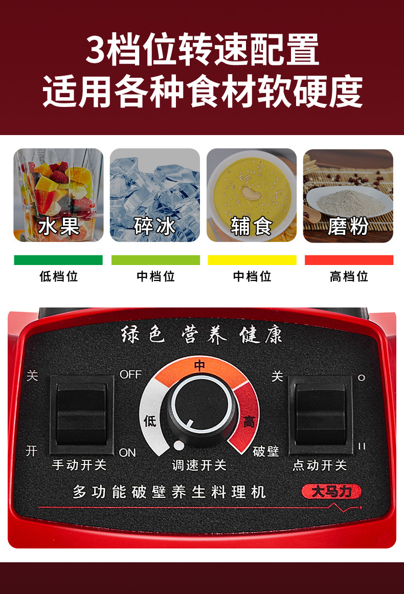 Commercial high-power blender, automatic soy milk maker, juicer