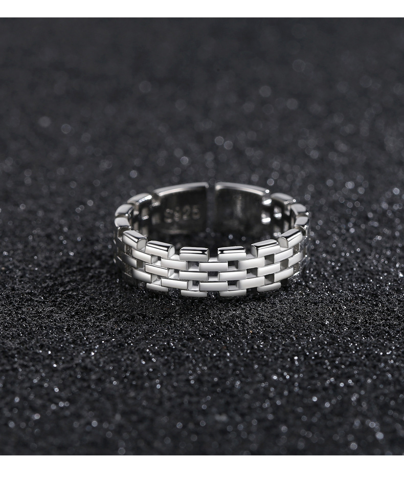 Men's combination stacking ring, retro open style