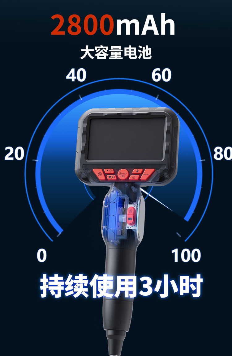 Endoskop, 4,3 Zoll Display, 3,9 mm HD-Kamera