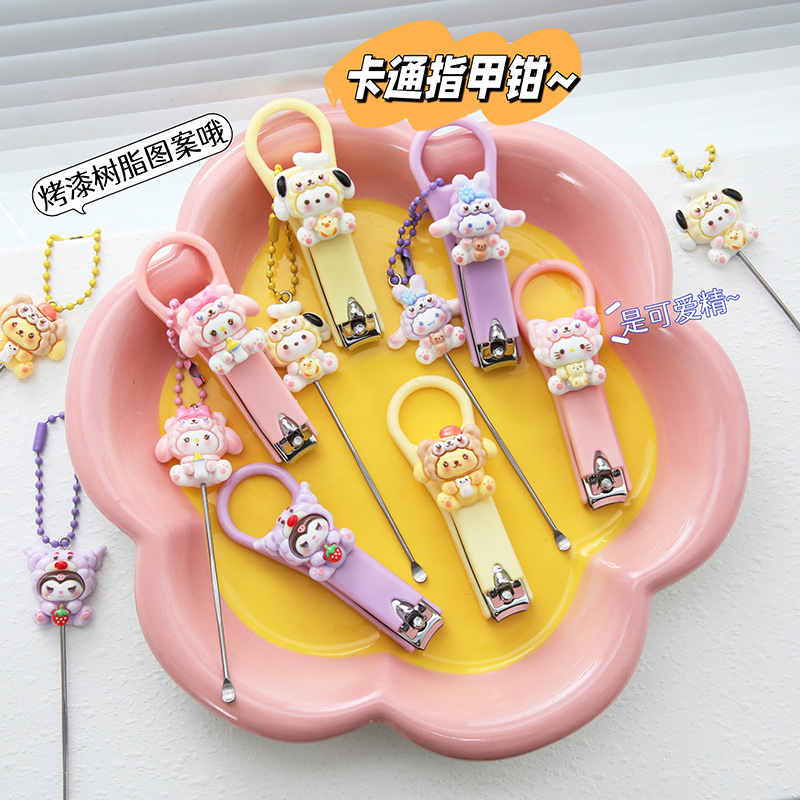 Cartoon Pattern Nail Scissors Set with Ear Cleaner