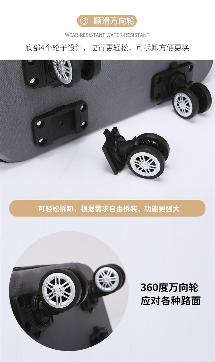 Expandable travel bag, large capacity airline luggage