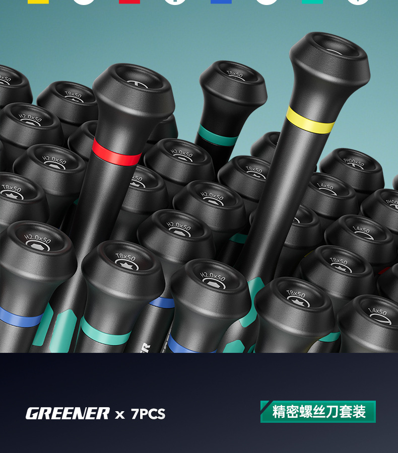 Precision screwdriver set, cross-shaped tips, for phones and watches