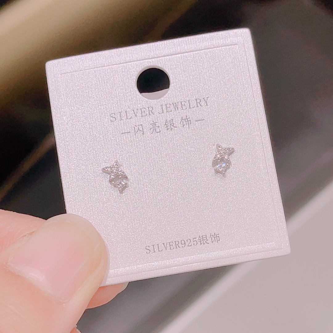 S925 Silber Damen Mini Ohrstecker, koreanischer Stil