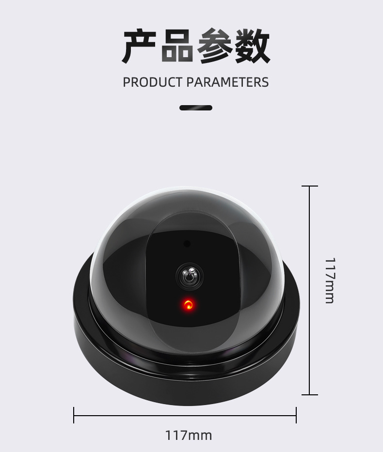 Dummy kamera, dome tasarım, beyaz, LED ışıklı