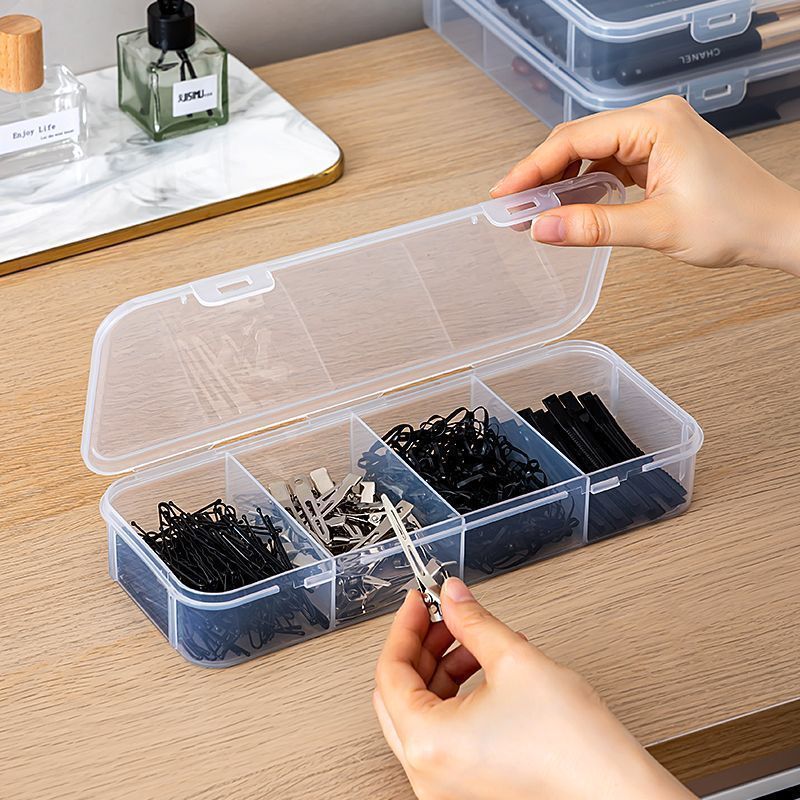 Hair Accessory Storage Box with Compartments, Plastic