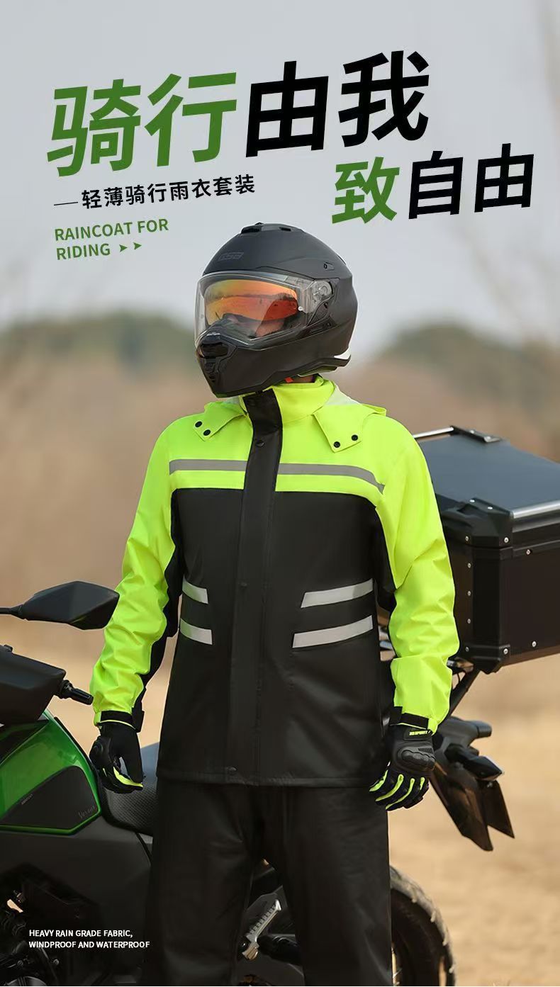 Reflektörlü yağmur takımı erkek, motosiklet-bisiklet