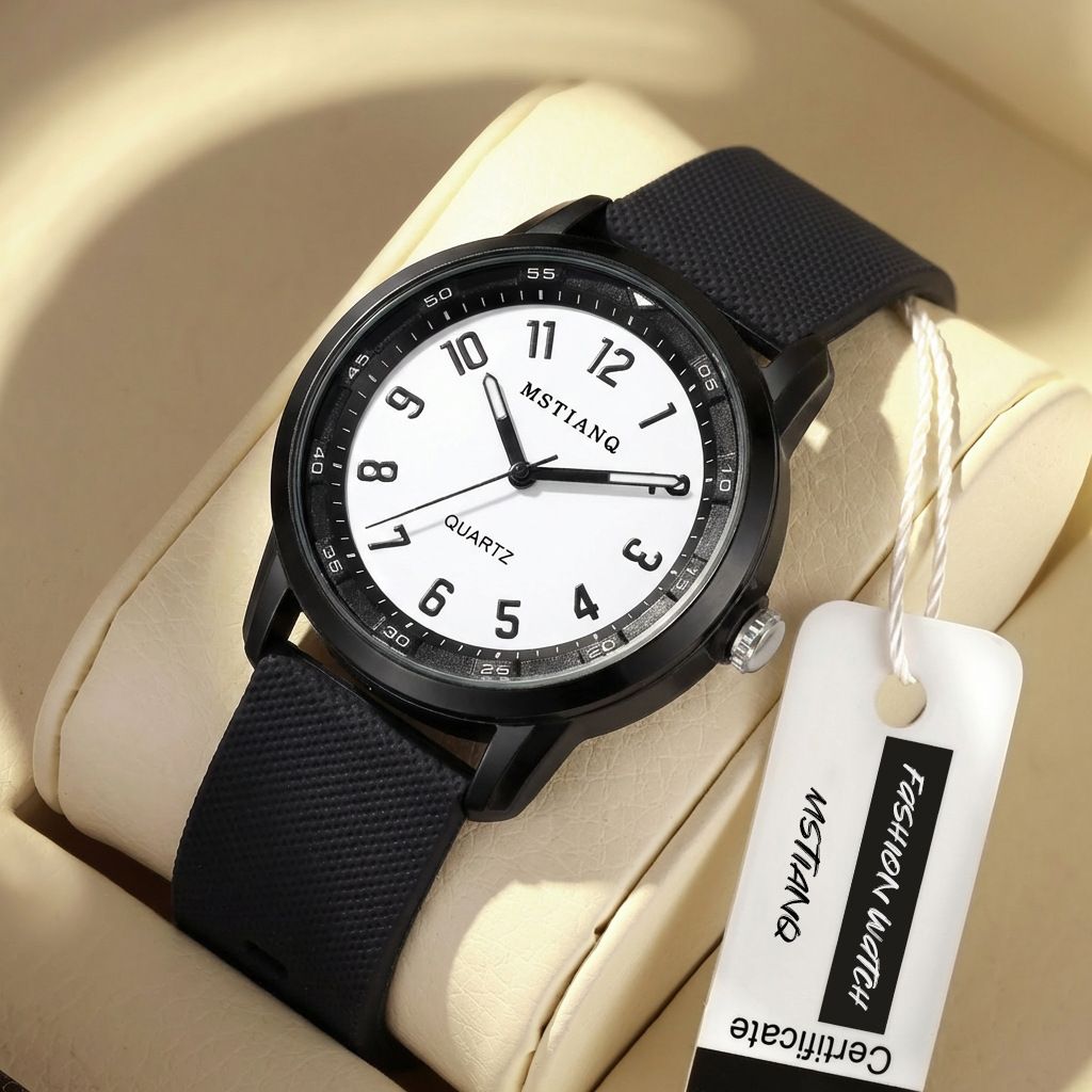 Quartz watch with silent pointer, waterproof, youth model