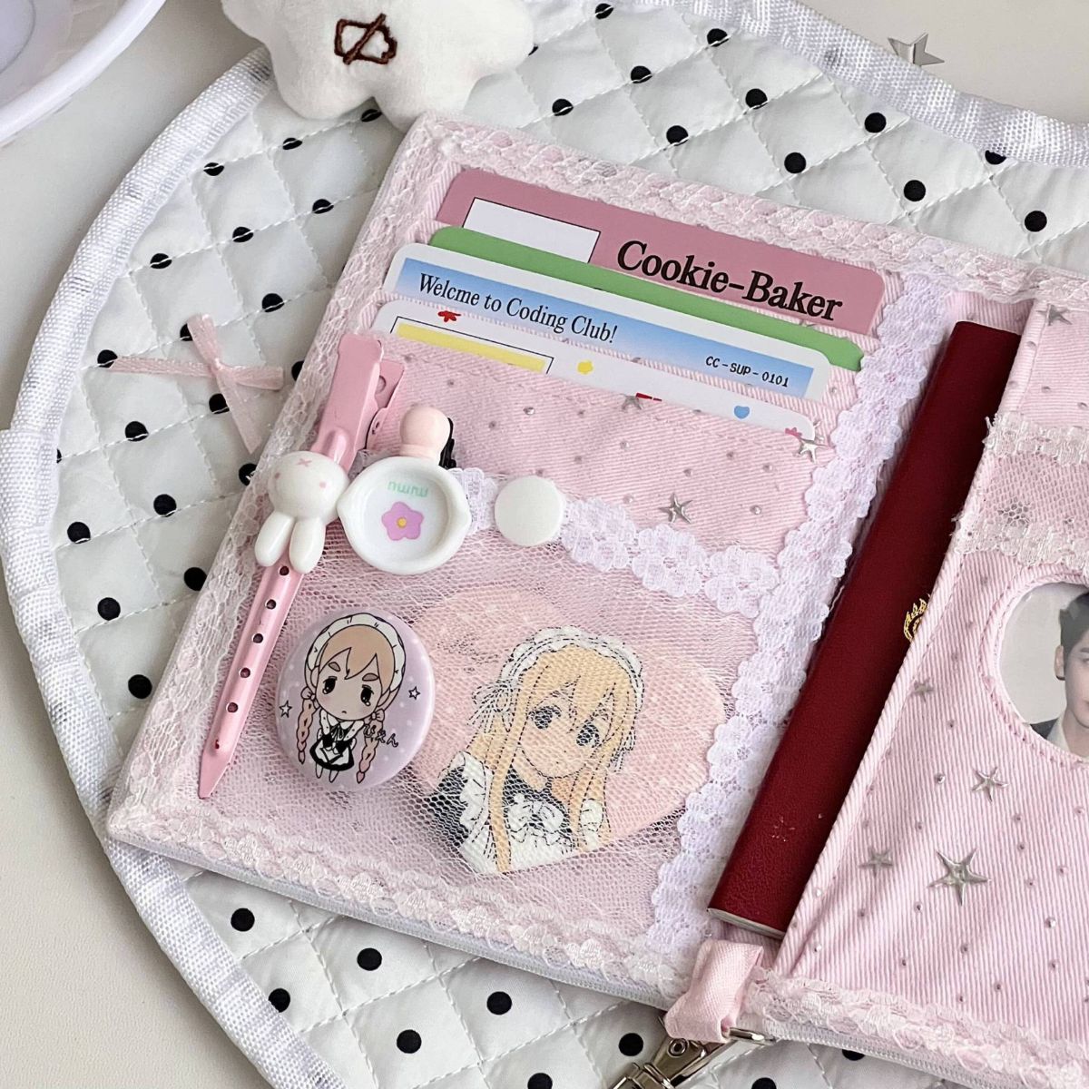 Pembe kanvas pasaport çantası çok işlevli seyahat organizer
