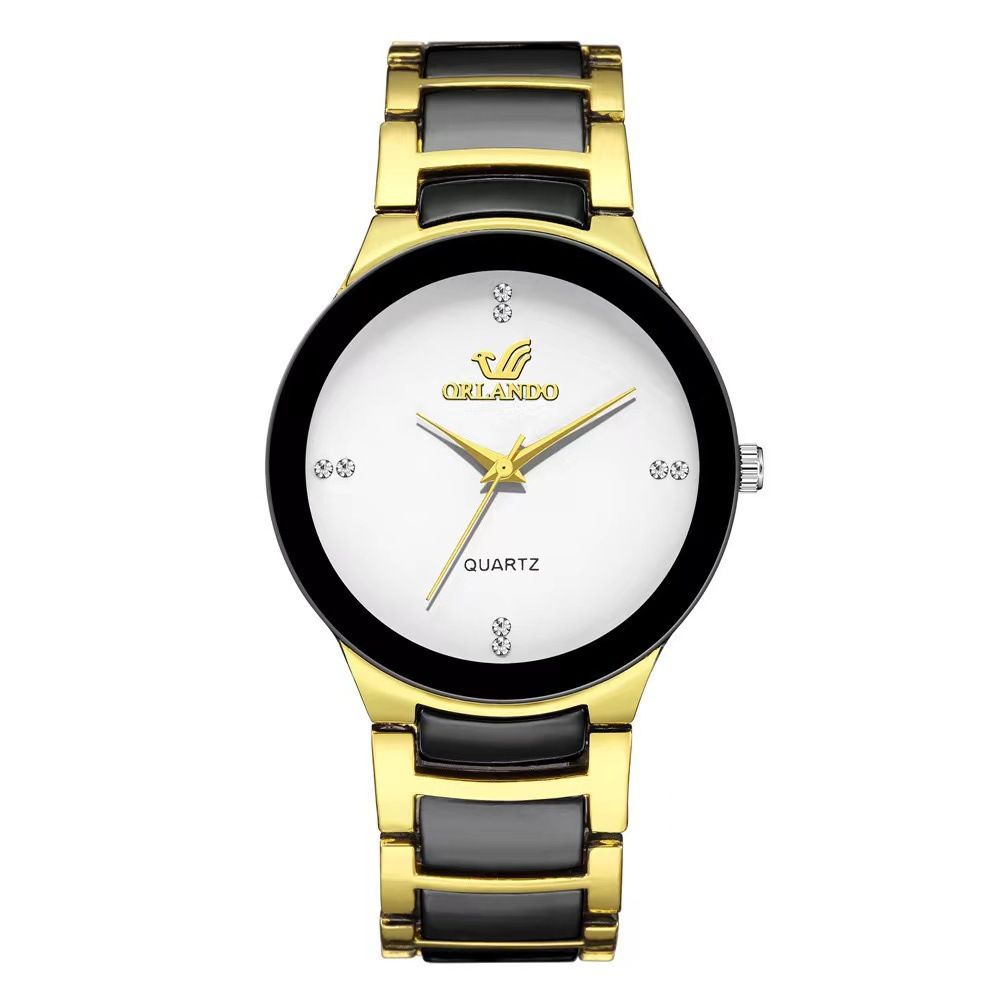 Women's tungsten steel watch with diamond steel strap, quartz