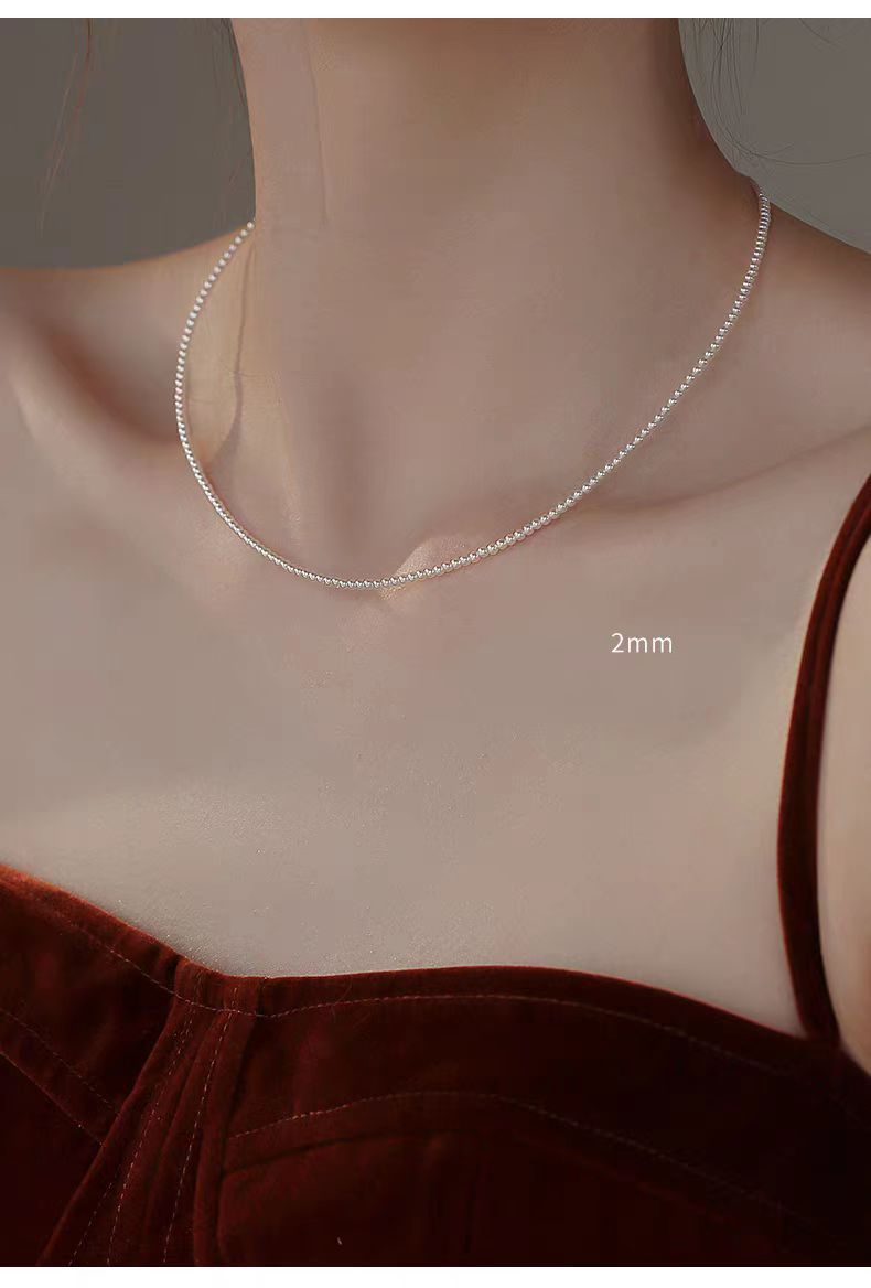 Pearl necklace, women's, double layer, clavicle, delicate chain