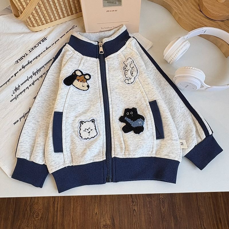 Children's sportswear set, raglan sleeves, towel embroidery, two-piece