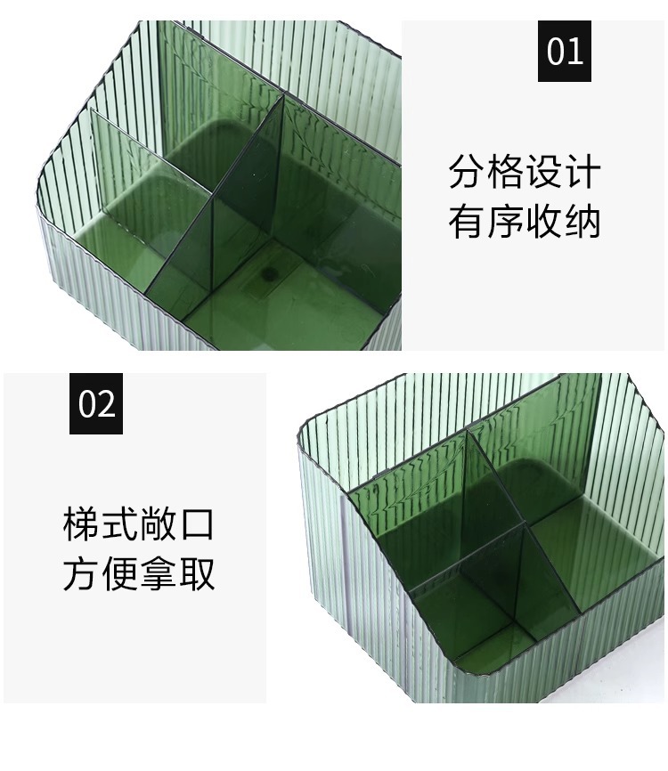Transparent cosmetics storage box, desktop organizer