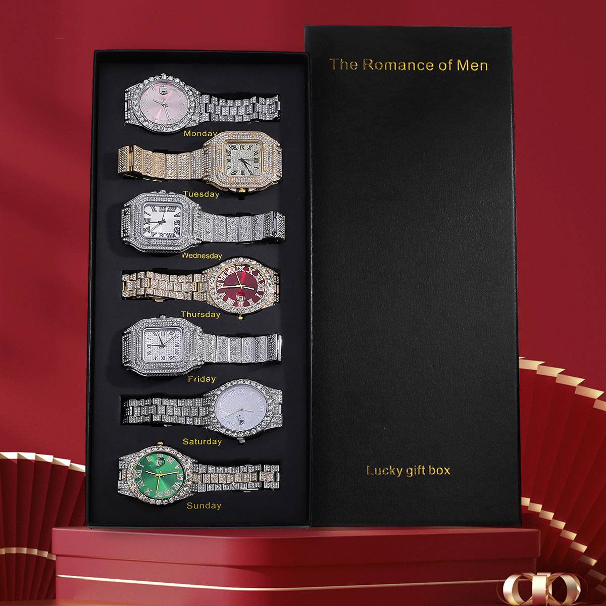 Men's 7-Piece Gift Set, Fashionable Watches
