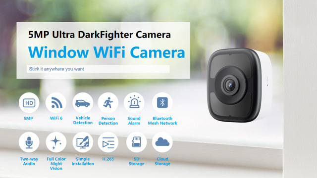 2.5K 5MP window camera, WiFi dual band, HD night vision