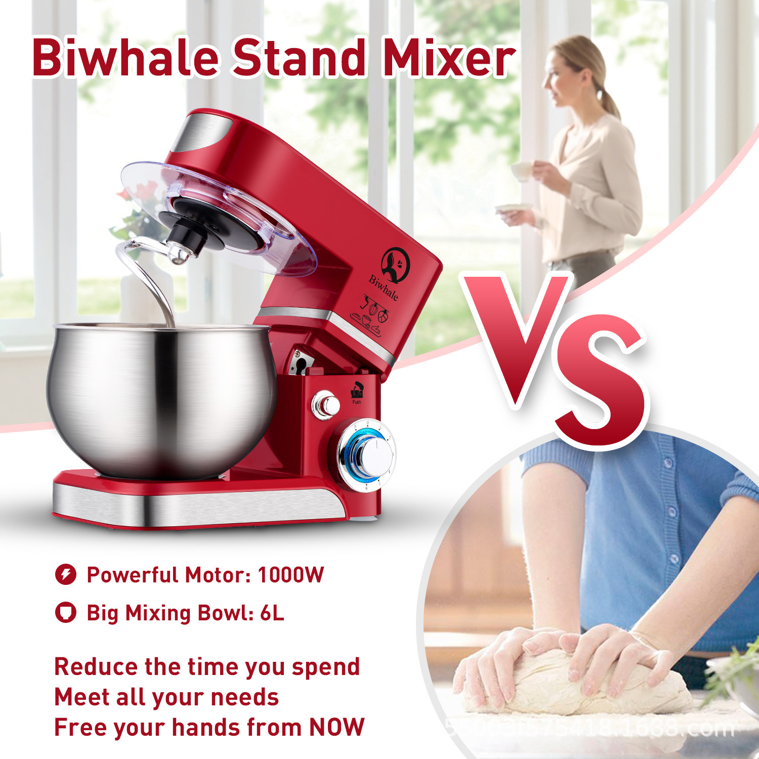 Multifunktionaler Standmixer mit Teigkneter und Eierschläger