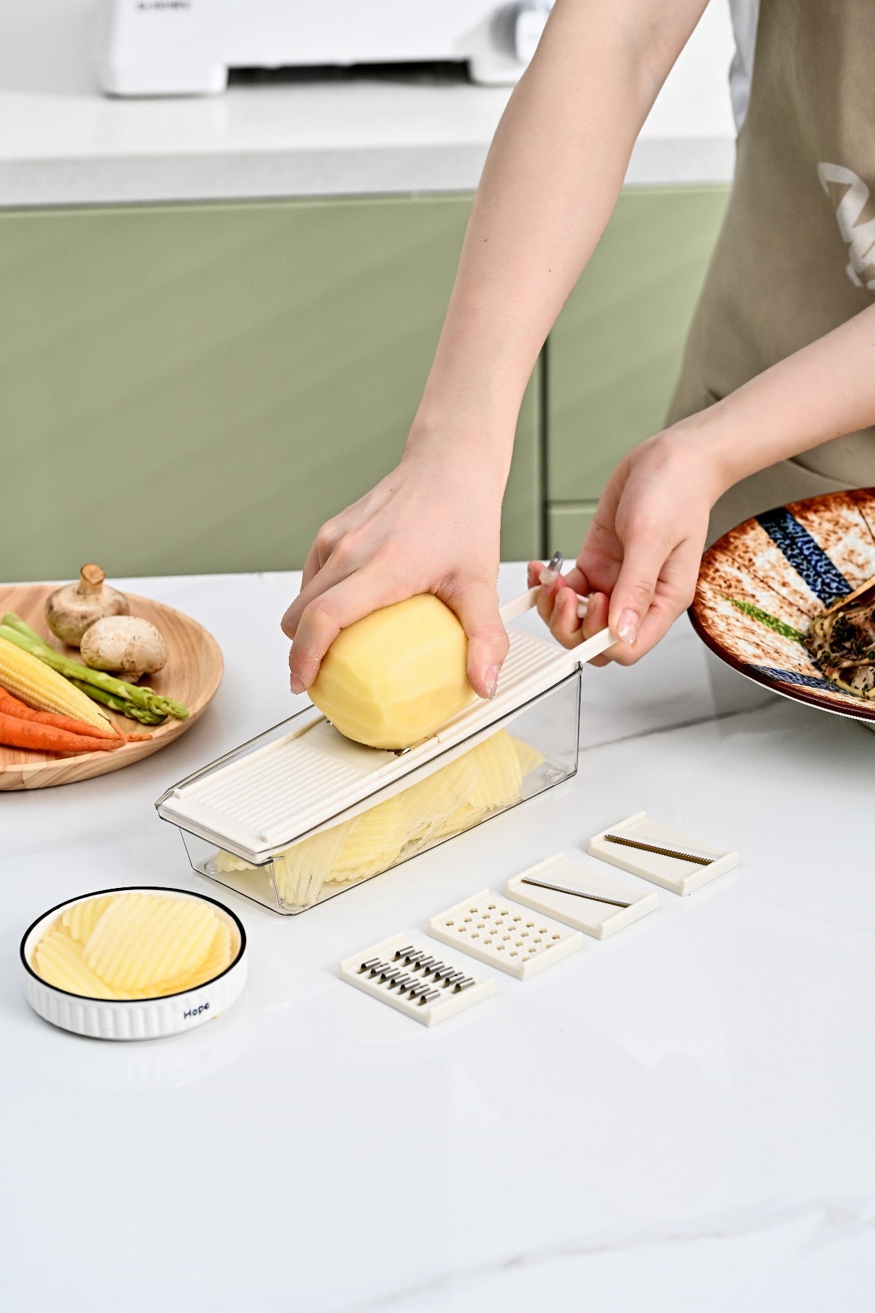 Mini Vegetable Cutter, Potato Shredder, Hand Guard, Kitchen Tool