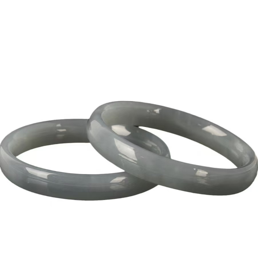 Tianshan emerald jade bangle, ice glutinous type, floating flower pattern