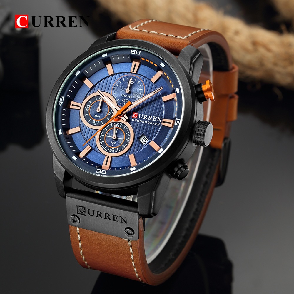 CURREN Herrenuhr, braun, wasserdicht