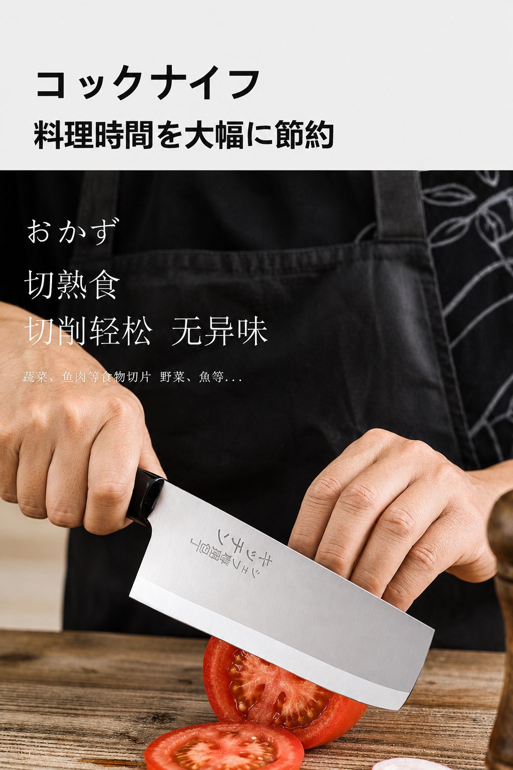 Kitchen knife set with chef knife and fruit knife