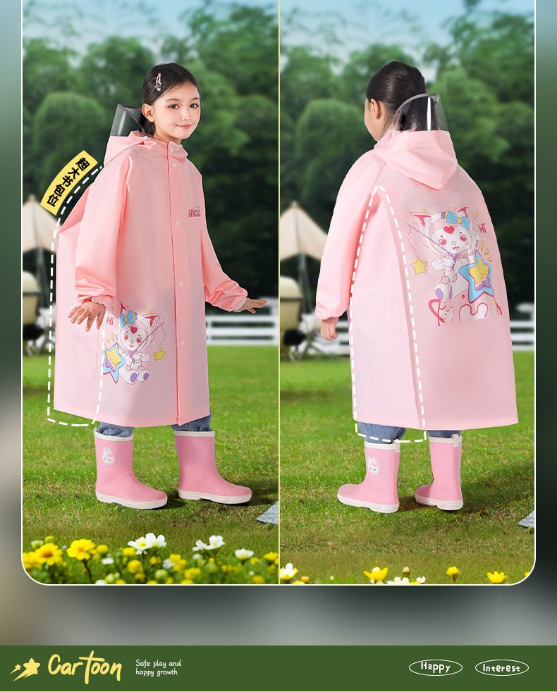 Kinderregenponchos wasserdicht, 6-12 Jahre