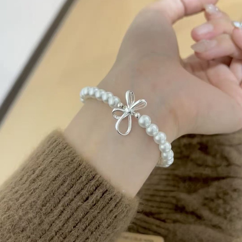 S925 Silber-Perlenarmband, minimalistisches Design