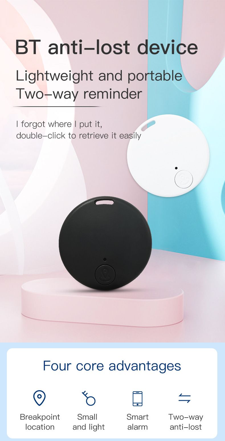 Round Bluetooth Tracker Ultra-Thin Anti-Loss Device