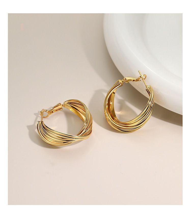 S999 sterling silver Hong Kong style hoop earrings, vintage