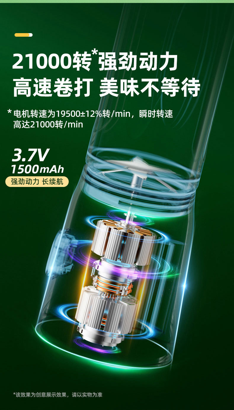 Portable fruit juicer, compact electric juicing cup blender