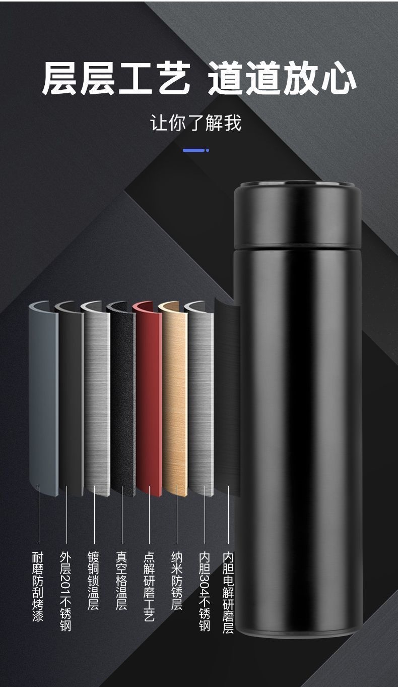 304 stainless steel insulated tumbler with temperature display
