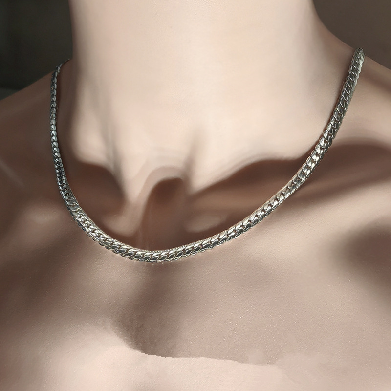 Men's necklace, Cuba chain, double, luxury, gold color