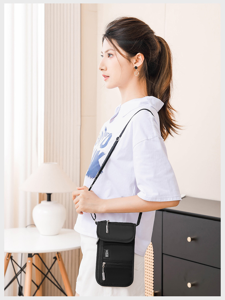 RFID-Blocking Document Bag with Passport Holder and Card Organizer