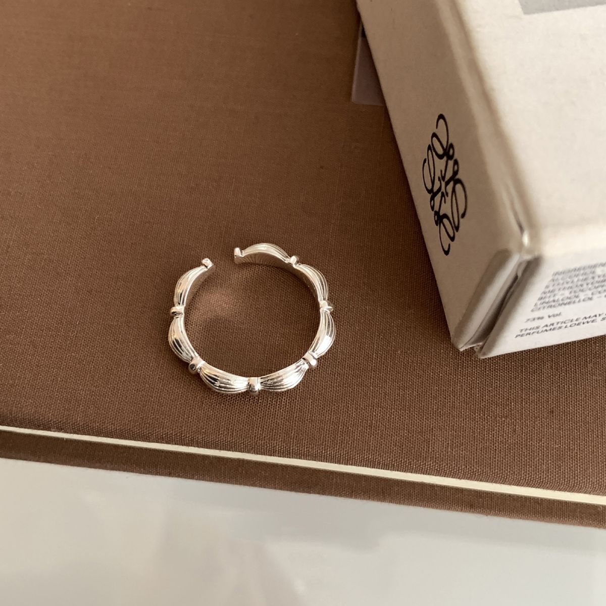 Textured Snap Ring for Women, Adjustable, Color-Fast