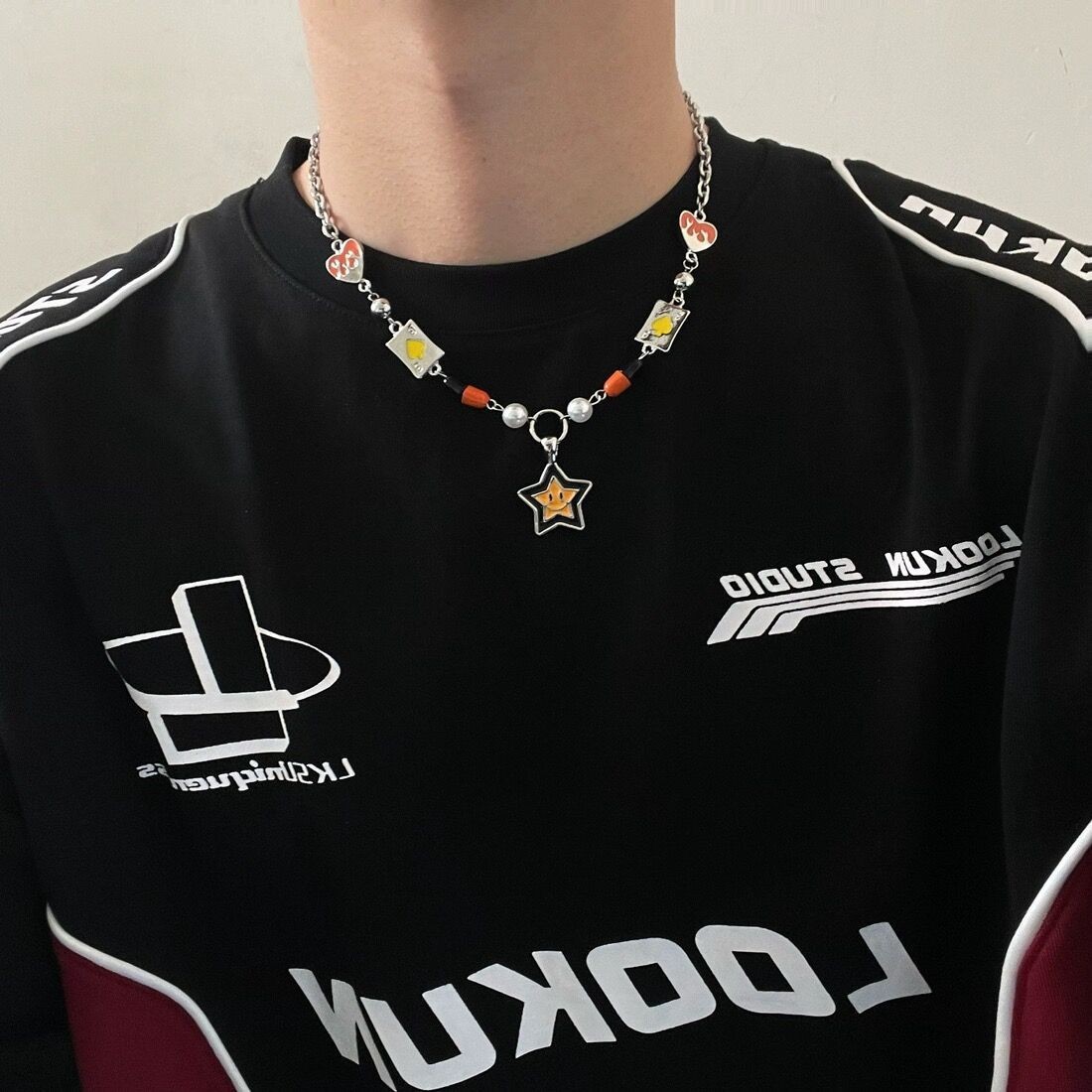 Titanstahl Möbius Ring Anhänger Halskette, Herren Hip-Hop Stil