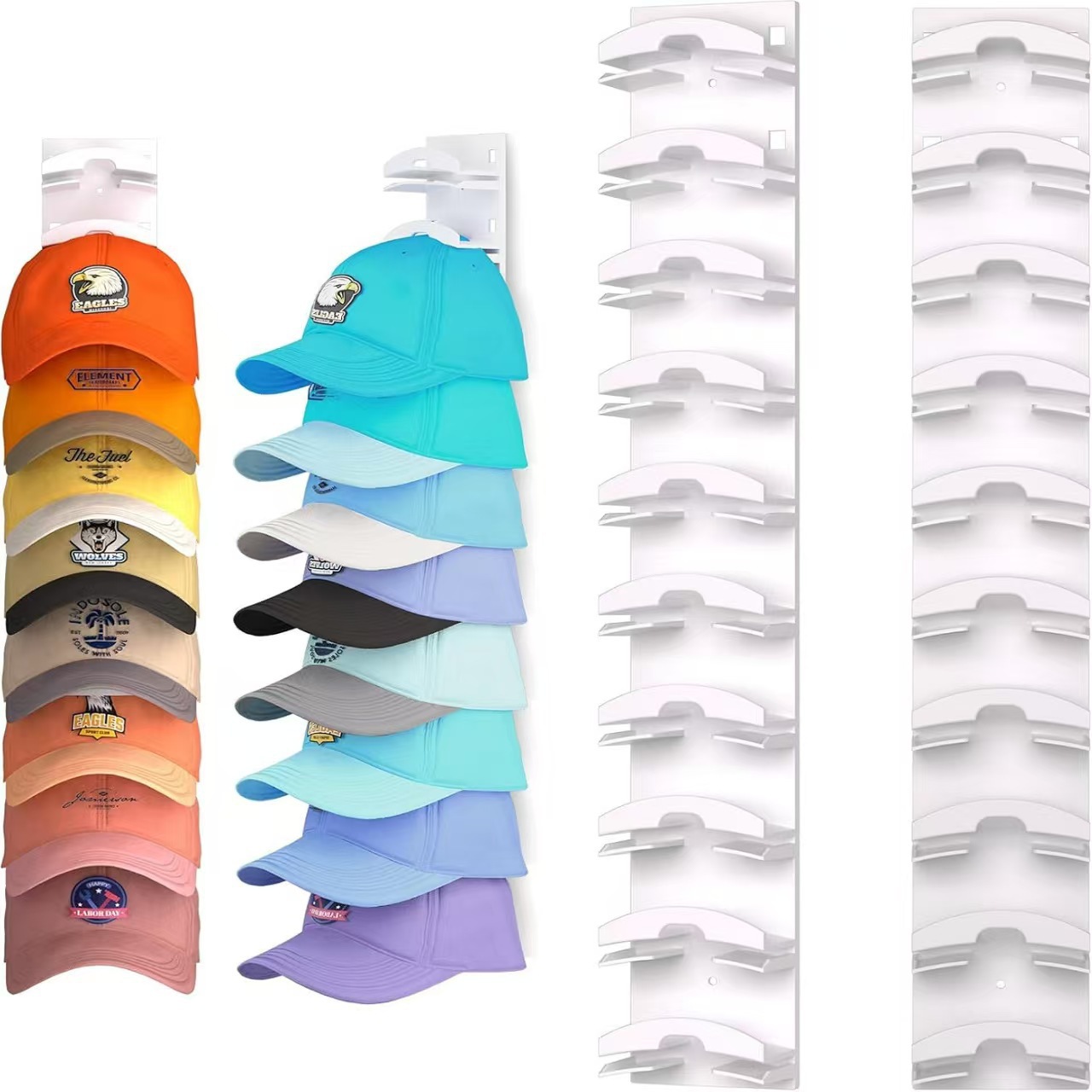 Hat storage rack, wall-mounted display