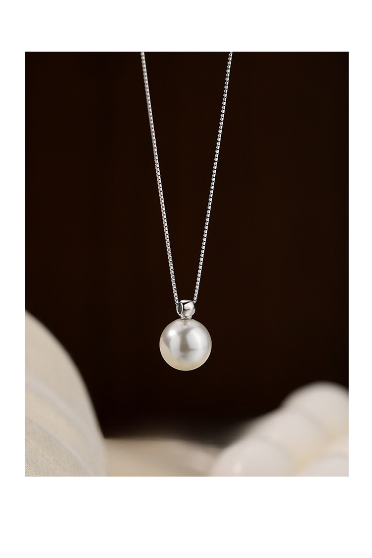925 silver pearl necklace, elegant luxury style