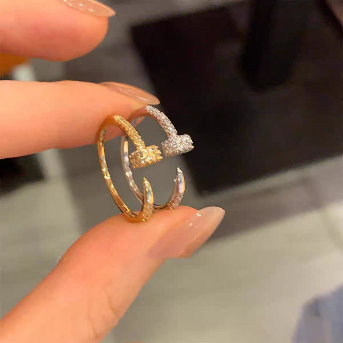 Zircon stone minimalist ring for women, stackable design