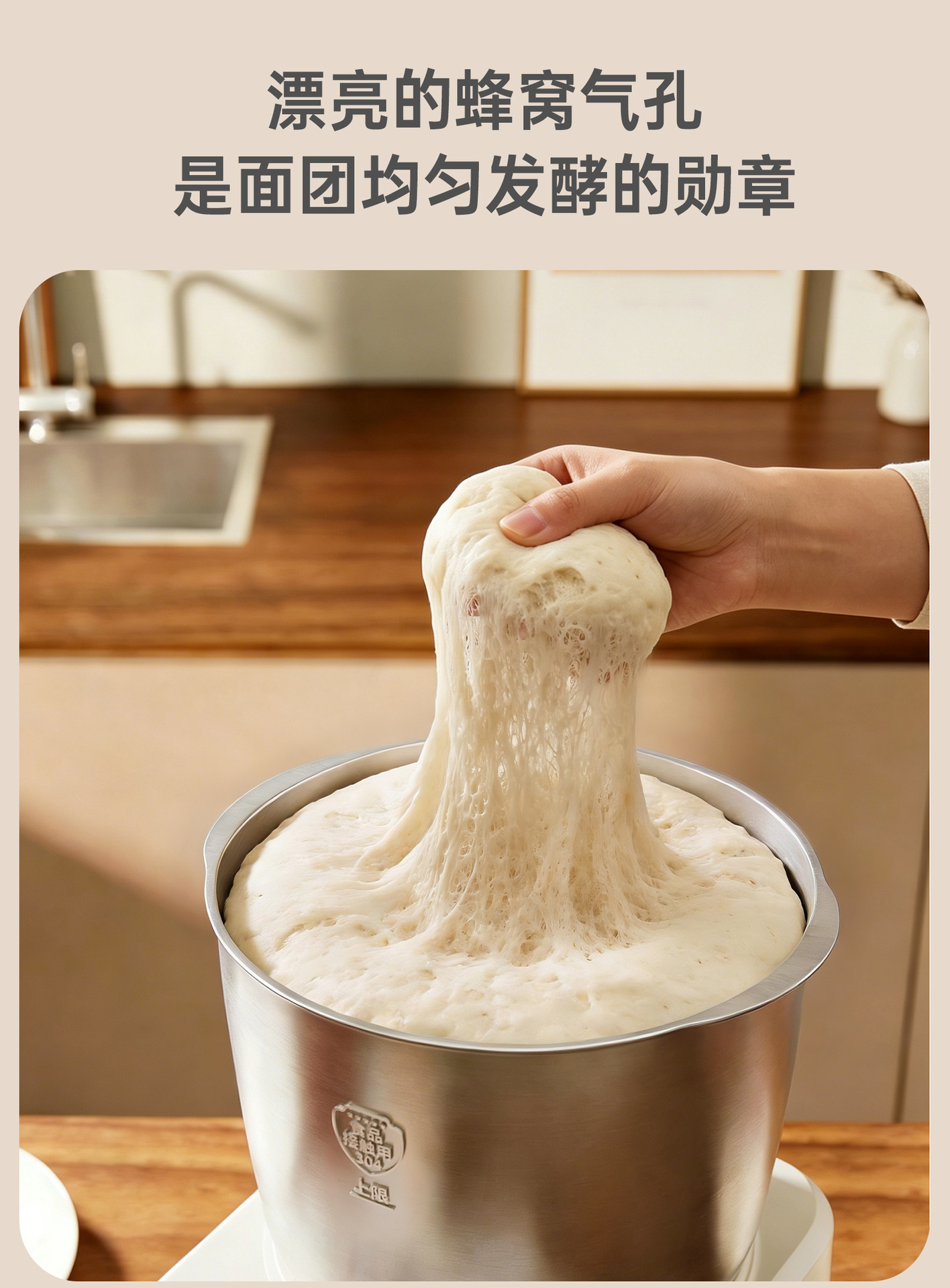 Fully automatic dough mixer, stainless steel, 220V, household