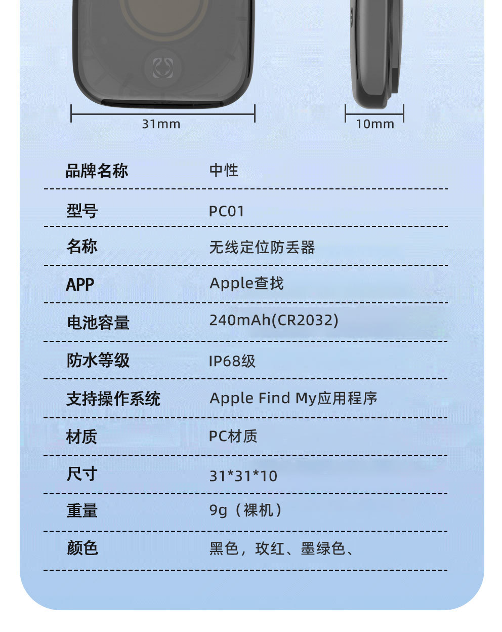 Square Smart Tracker with Ultra-Long Battery Life for Elderly, Children and Pets