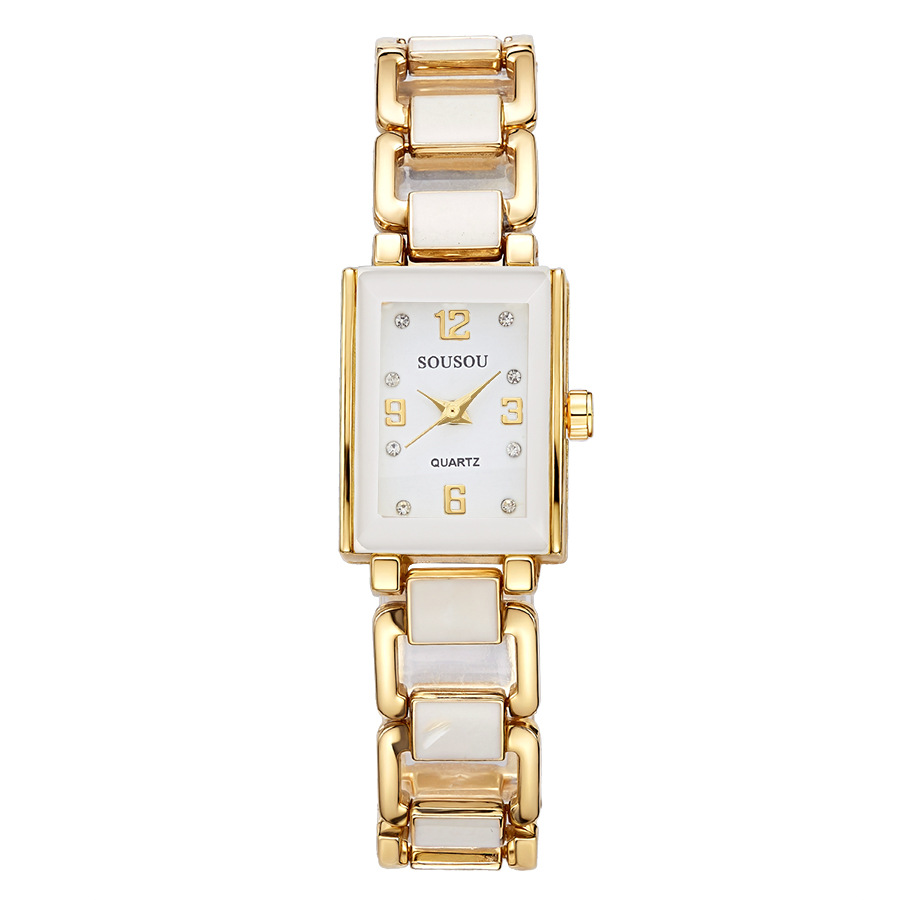 Damenuhr in Goldfarbe elegantes Quarz