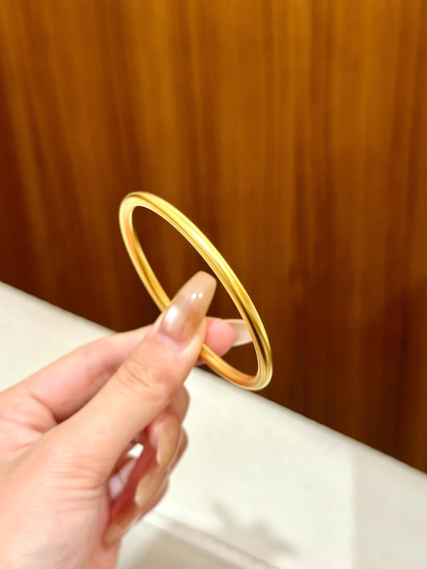 24K genuine gold bracelet, 4mm, solid flat, vacuum plated