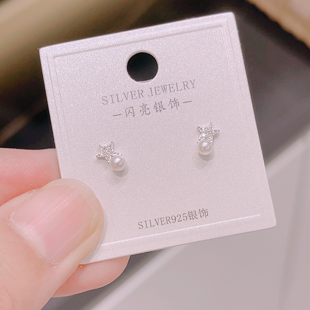 S925 Silber Damen Mini Ohrstecker, koreanischer Stil