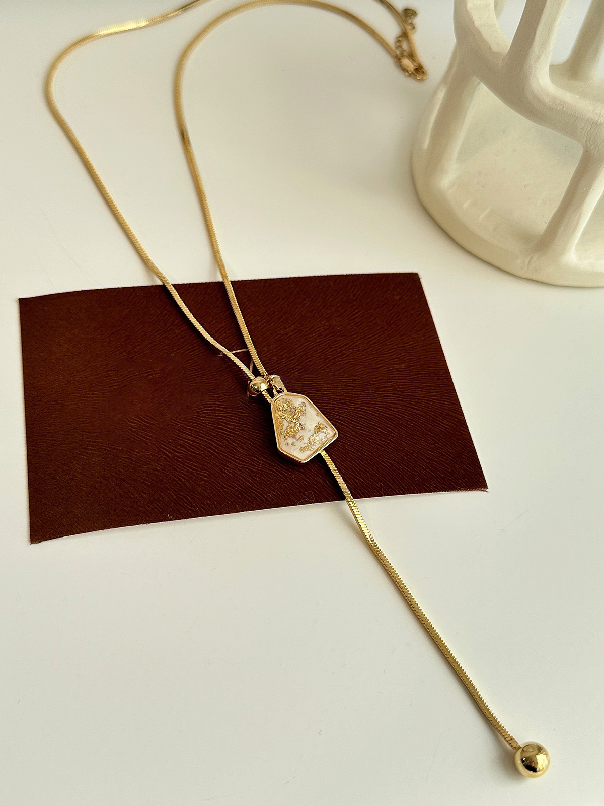 Gold Plated Geometric Adjustable Necklace