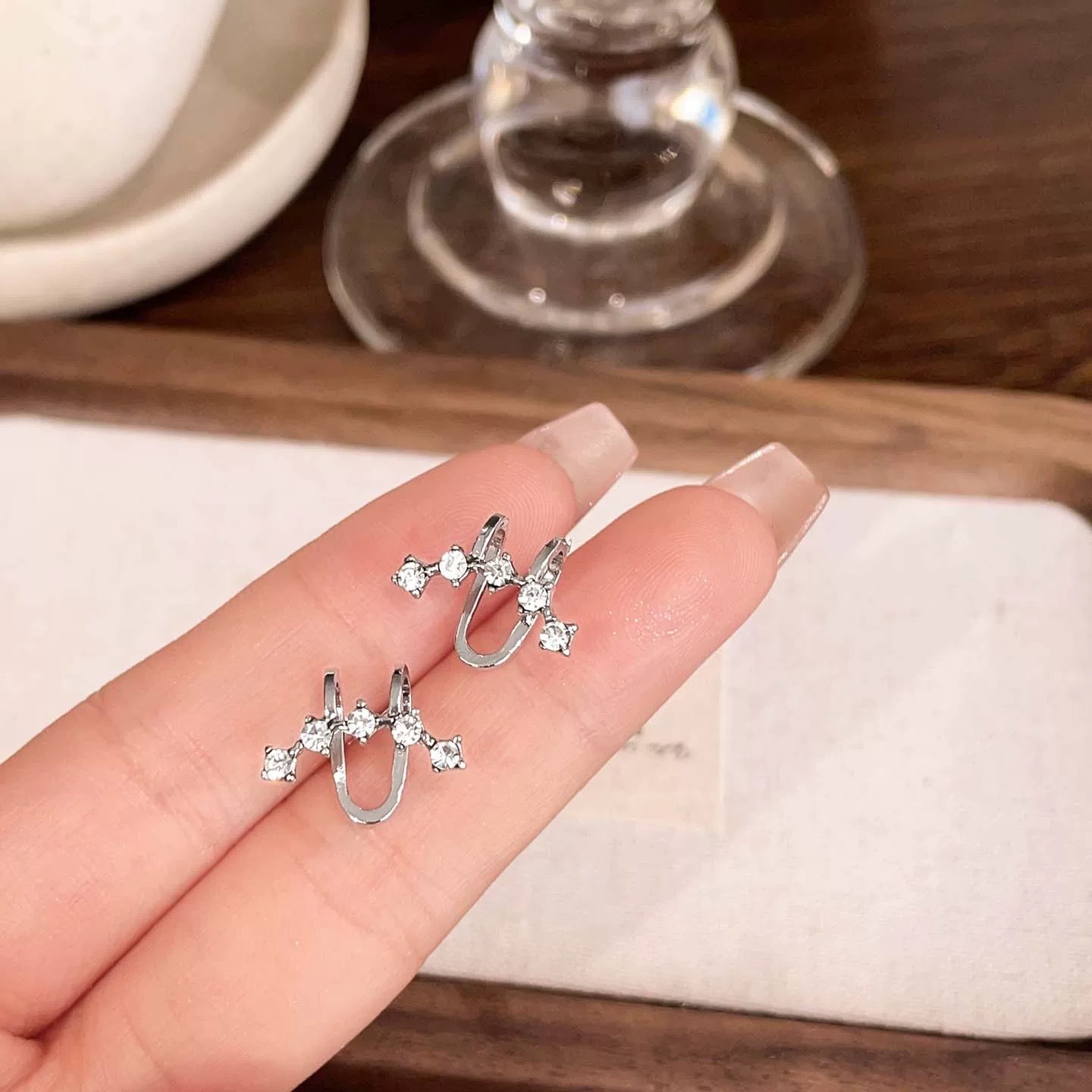 Strass-Ohrclip ohne Piercing