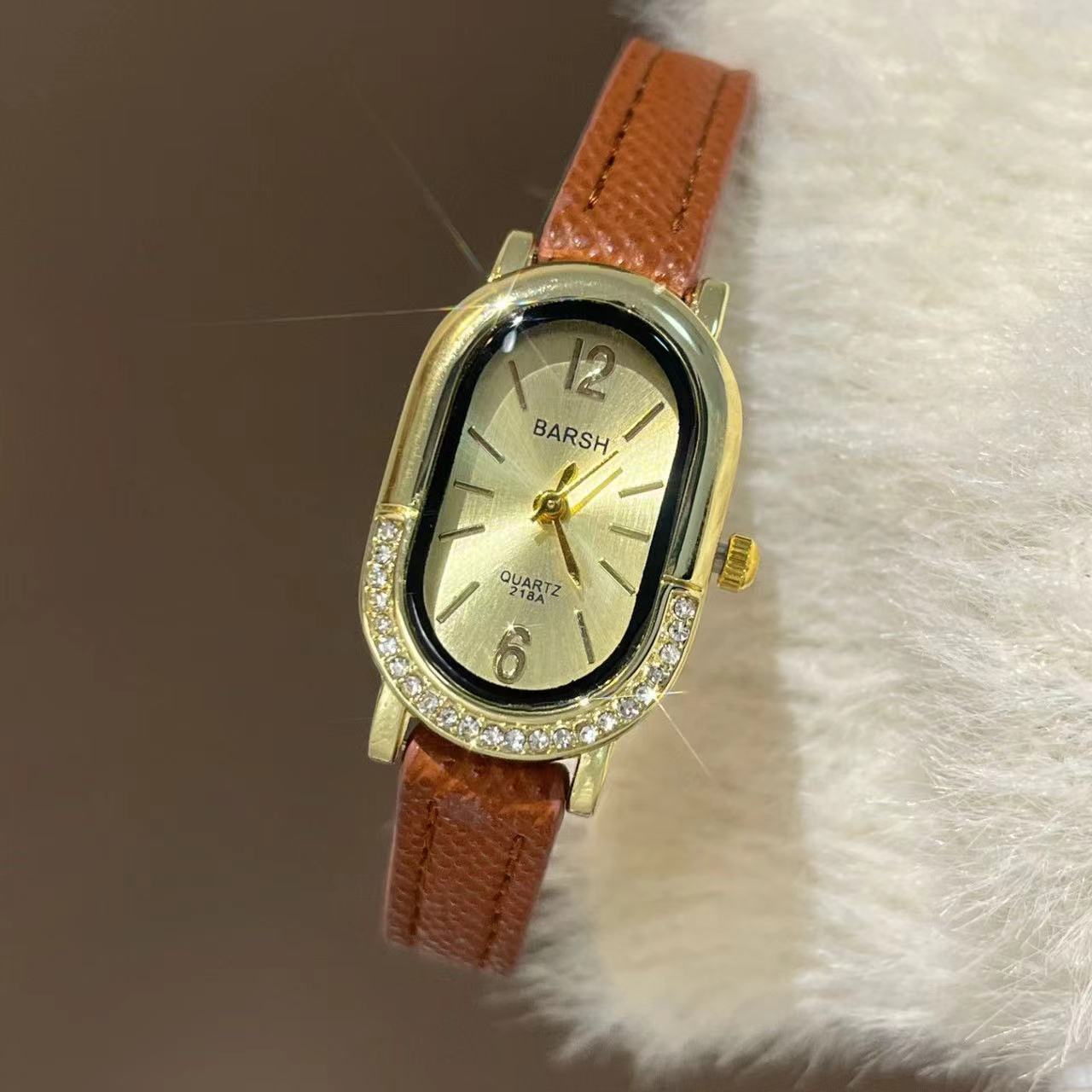 Women's watch, rectangular, rhinestone, vintage style
