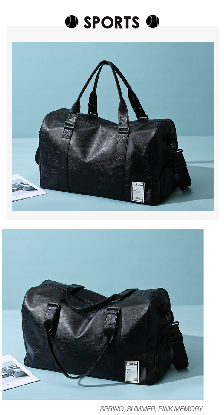 Sports Fitness Bag Leather Dry Wet Separation Large Capacity