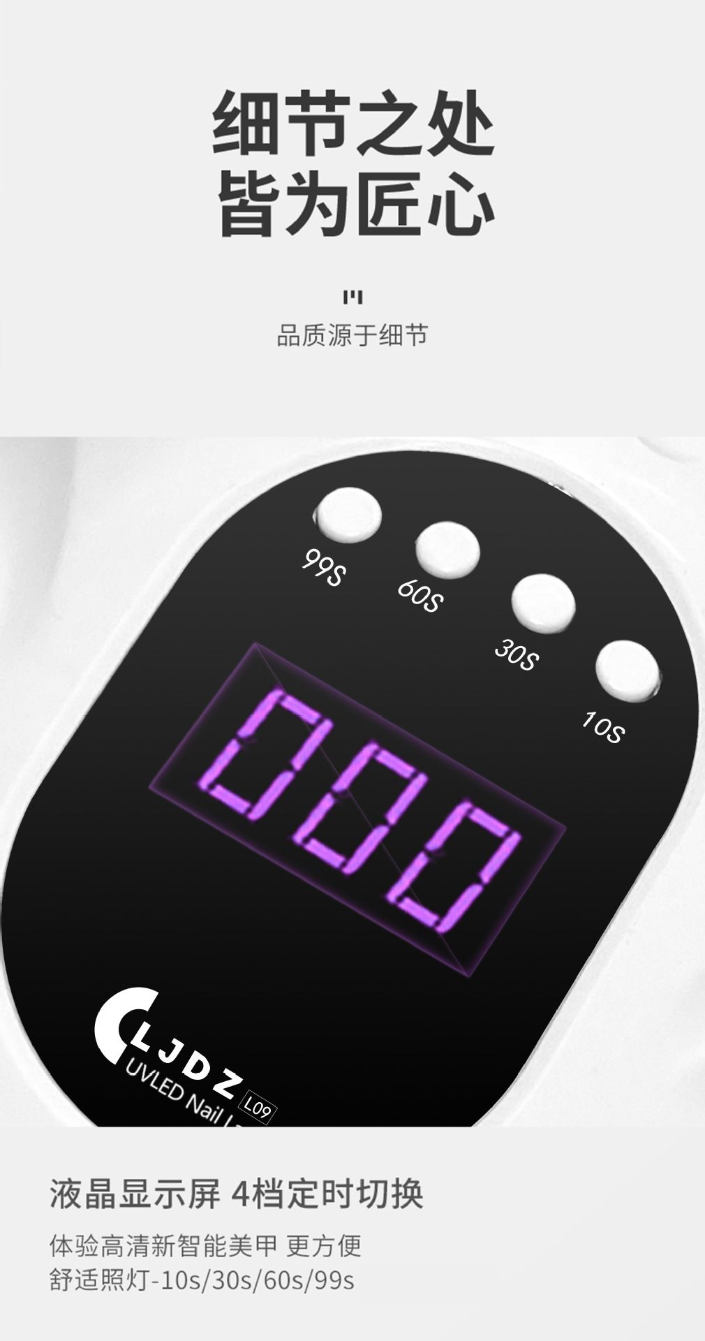 LED nail curing lamp, 3-second fast drying