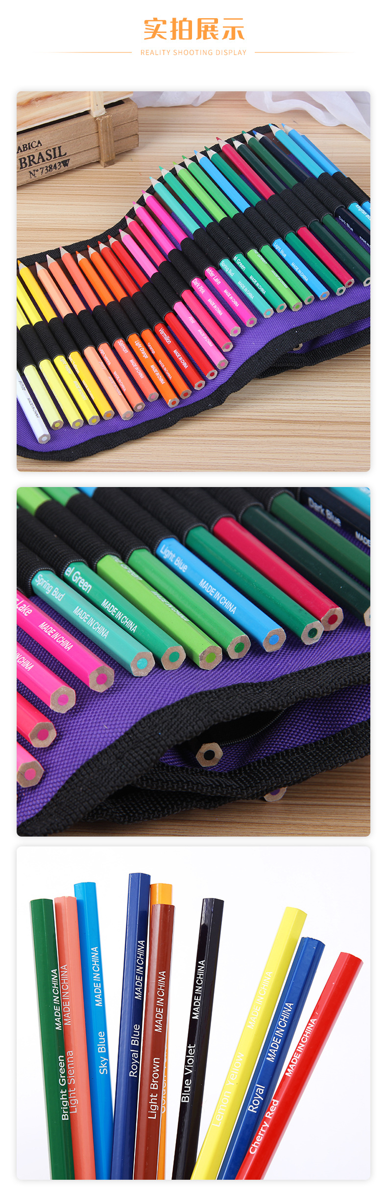 Buntstift-Set, 50 oder 72 Farben, sechseckig