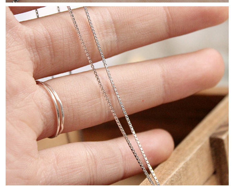 S925 sterling silver necklace, O-shaped box, snake bone chain