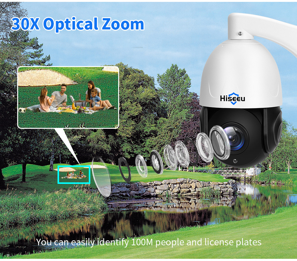 Hiseeu Camera, POE Wired 30x Zoom 5MP PTZ