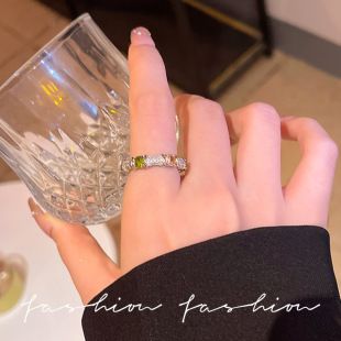 Tiger's Eye Stone Zircon Ring for Women
